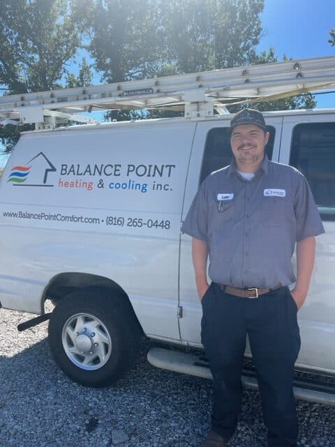 balance point heating & cooling truck and technician